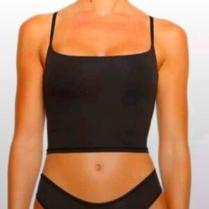 NWT SKIMS Black Crop Tank Top